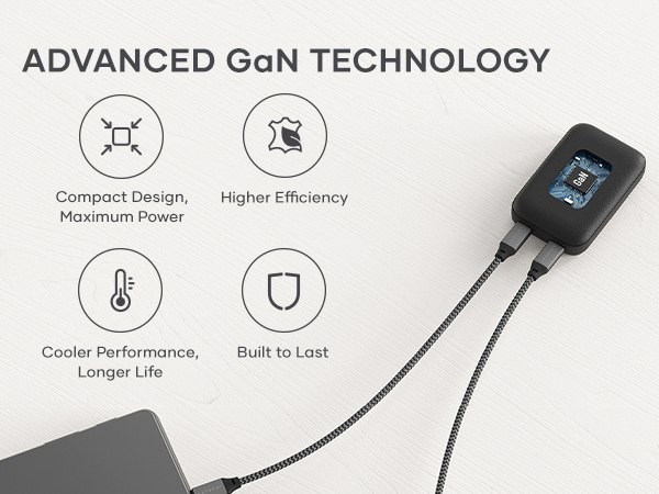 Satechi OntheGo 67W Wall Charger, GaN USB C Travel Charger with 2 USB-C PD Fast Charging Ports