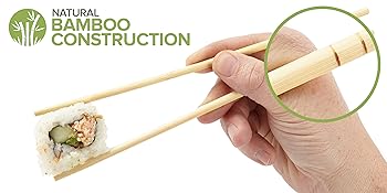 Bamboo Chopsticks (100 Pack) - 9-Inch Bamboo Chopstick Utensils - Separate & Individually Wrapped