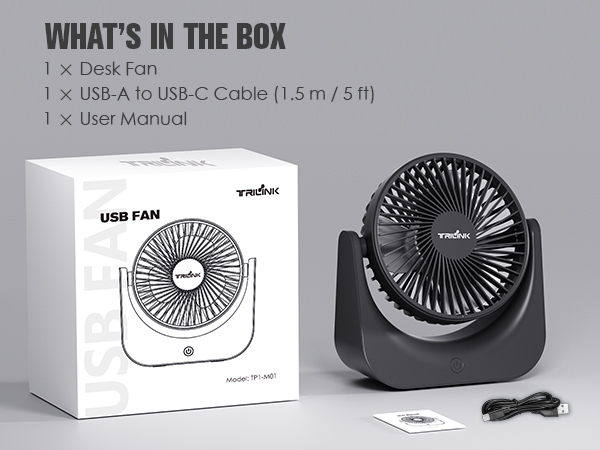 TRILINK USB Desk Fan