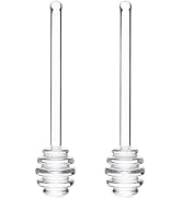 2Pcs Transparent 6" Glass Honey Dipper Sticks Stirring Sticks Server Honey Spoon Dipper Stirrer H...