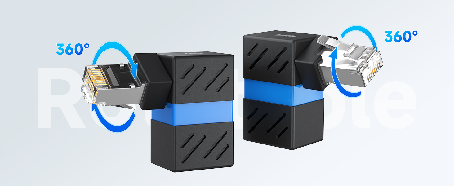 High-Speed Cat 6A RJ45 Ethernet Adapter for 10Gbps
