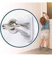 Improved Childproof Door Lever Lock (6 Pack) Prevents Toddlers from Opening Doors. Easy One Hand ...