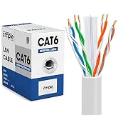 Cmple - Cat6 Cable 1000ft Bulk Lan Ethernet Cat 6 Wire Network UTP 23AWG CMR Riser 10Gbps 550 MHz...