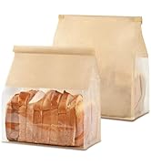 Ohuimrt 50 PCS Paper Bread Bags for Homemade Breads, 8.7 x 4.3 x 11 Inches Kraft Bakery Bags with...