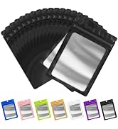 FUNFERY 100 Pack Mylar Resealable Bags Foil Packaging Bags with Clear Window,Zipper Pouch Smell P...