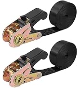 Endless Ratchet Tie Down Straps Heavy Duty Cargo Tie Downs, Sturdy Nylon Black Strap Down Ratchet...