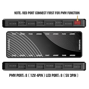 8 port argb pwm fans hub