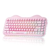 YUNZII C75 Cute Cake Wireless Mechanical Keyboard(Pink Mao,Candy Switch) | Creamy Typing, Cute Sh...