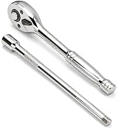 WRANIX 1/4" Drive Ratchet Wrench Set, 90T Quick-Release Reversible Ratchet, Cr-Mo Head with 6" Ex...