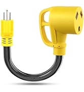 Rvhouse 30 Amp to 15 Amp 110V RV Adapter Cord 18 Inch NEMA 5-15P Male to TT-30R Female Power Dogb...