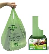 2.6-3 Gallon Compostable Trash Bags with Handles 80 Count 0.67 Mil 11.36 L Small Kitchen Wet Food...