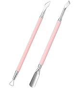 Melodysusie 2Pcs Cuticle Pusher Set, with Dual-Ended Cuticle Pusher and Nail Polish Scraper, Stai...