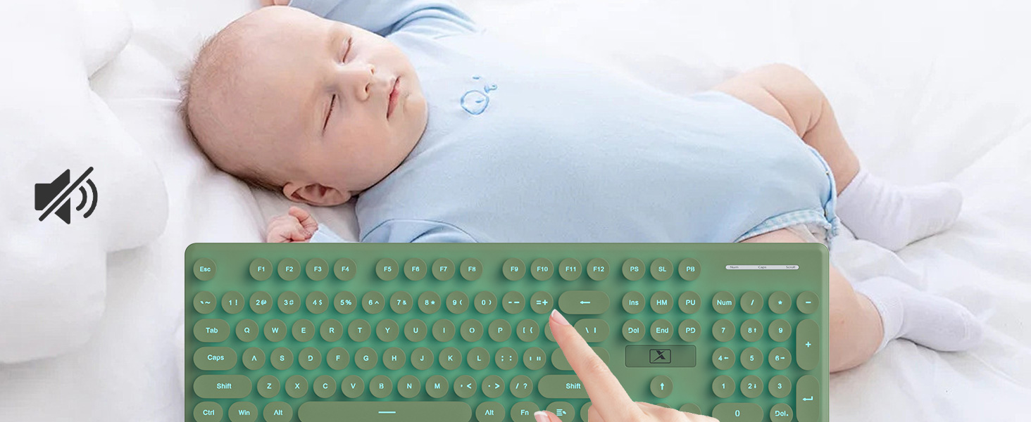 green Silent Membrane Keyboard