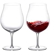 KAMMAK Wine Glasses Set of 2, 27 oz Hand Blown Crystal Bordeaux Wine Glasses, Thin Rim & Long Ste...