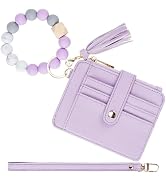 Airkit Keychain Wallet with Bracelet RFID Blocking Wristlet Credit Purse Card Holder, Silicone Be...