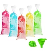 120Pcs Ice Pop Bags with Silicone Funnel, 3x10 Inch Disposable Ice Cream Mold Bags for Bolis, Yog...
