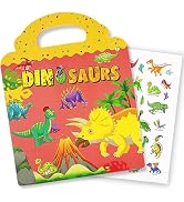 Reusable Sticker Book, Dinosaur Stickers Educational Learning Toys Travel Stickers Activity Books...