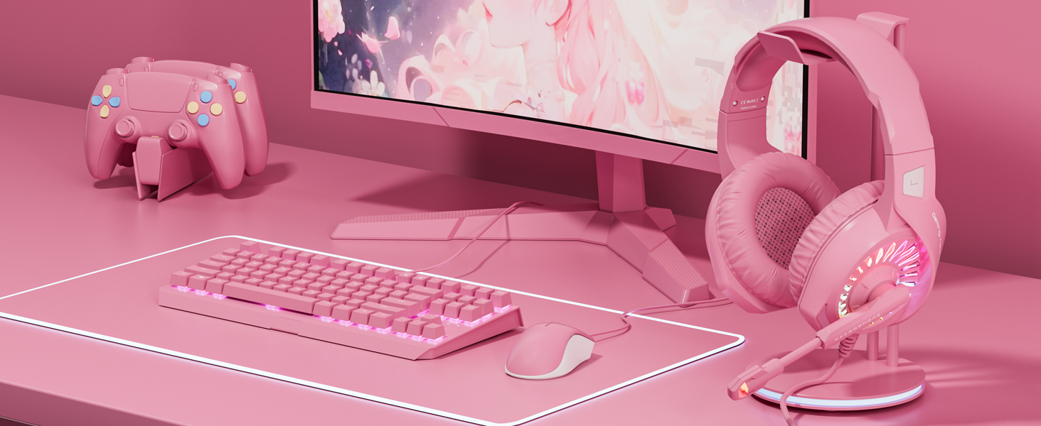 pink headset