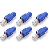 VCELINK Cat6 Tool-Free RJ45 Connector 6-Pack, Gold-Plated, UTP 23-26AWG | 23-26 AWG Network Cable...