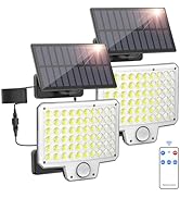 Onforu Solar Lights Outdoor, 240 LED 3000LM Motion Sensor Outdoor Lights with Remote, IP65 Waterp...
