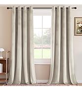 H.VERSAILTEX Velvet Curtains for Living Room 84 Inch Length 2 Panels Luxury Thermal Insulated Win...
