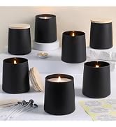 DARJEN 12 Pack Matte Black Candle Jars for Making Candles- 9 OZ Empty Glass Candle Making Jars wi...