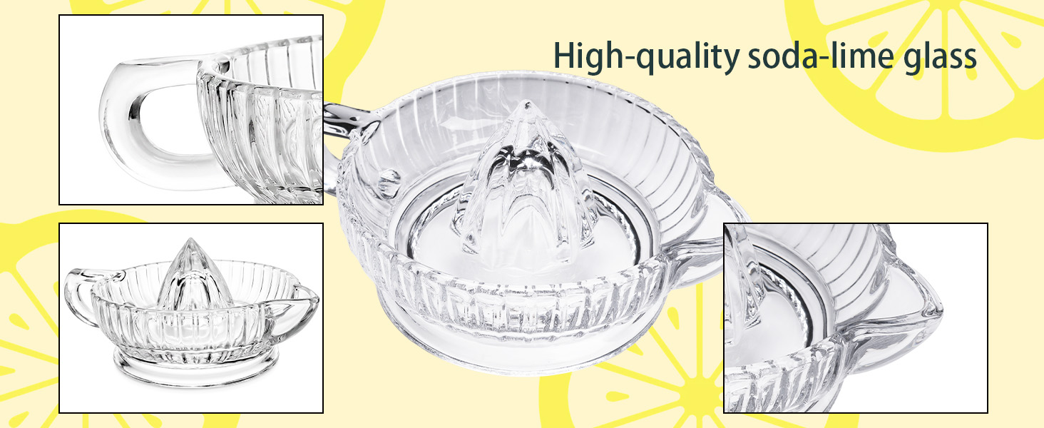 Manual Glass Lemon Squeezer Citrus Juicer Reamer