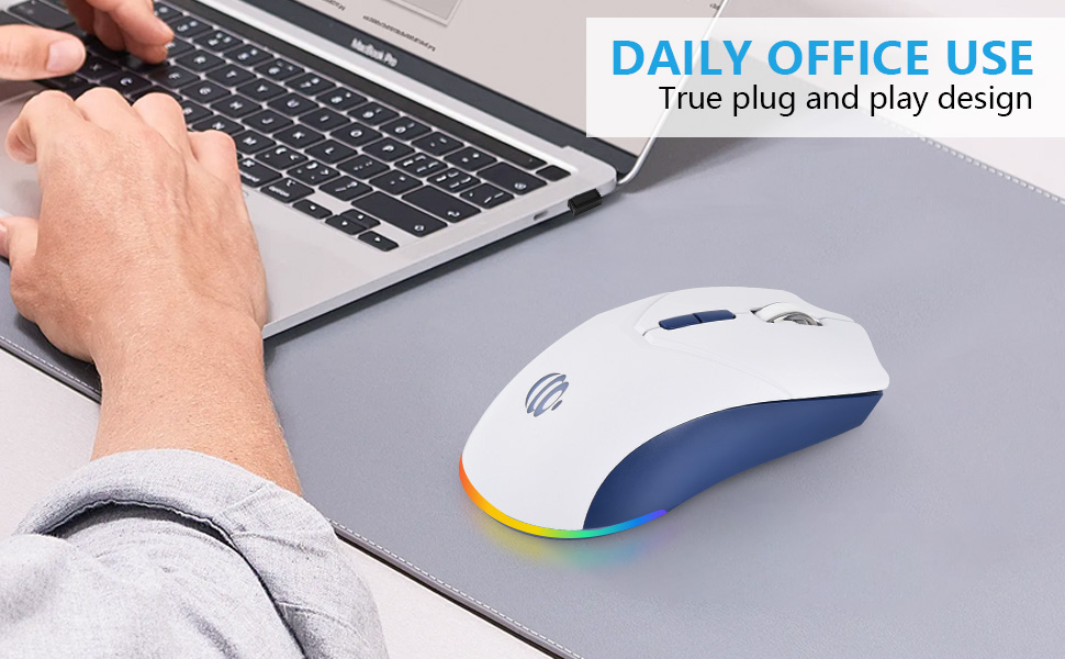 The white wireless mouse is a great helper for your daily work and life!