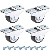 PATIKIL 1 Inch Fixed Caster Wheels, TPR No Bearing Small Non-Swivel Casters Wheels with Metal Top...