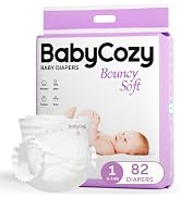 Hypoallergenic Diapers Size 1(8-14lb) 82 Count Newborn Baby Diapers, Babycozy Dry Disposable Diap...