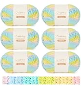 Coopay Ombre Yarn for Crocheting and Knitting, Worsted Weight Yarn 4, 6 Pack Gradient Yarns of 99...