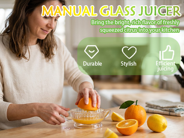 Manual Glass Lemon Squeezer Citrus Juicer Reamer