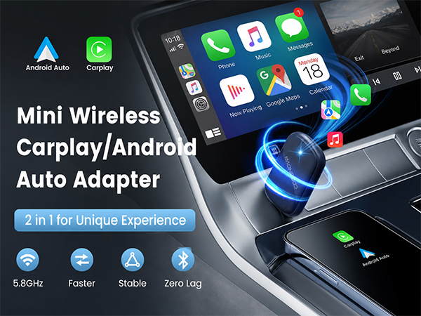 Compatible with CarPlay and Android Auto adapters