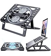 Height Adjustable Laptop Stand - Simr Notebook Riser, Cooling Pad with Fan, Heat Dissipation Comp...