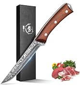 ROCOCO Damascus Boning Knife for Meat Cutting Deboning Brisket Slicing Trimming knife Fish Fillet...