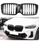 Zealhot G01 G02 Grille, Black Front Kidney Grille Grill Compatible with BMW 2022-IN X3 G01 X4 G02...