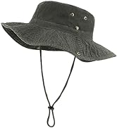 XXL Oversized Washed Boonie Sun Hats,Foldable Floppy Brim Hiking Hat for Big Heads,Cooling Hats w...