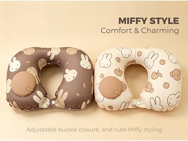 Miffy Press-to-Inflate Travel Pillow