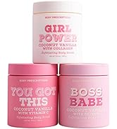 Exfoliating Body Scrub 3 Pack Minis, Daily Body Wash Infused with Collagen, Vitamin C, and Retino...
