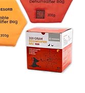 Wisesorb 300g 3pcs Rechargeable Desiccant Packs for Storage, Color Indicating Silica Gel Moisture...
