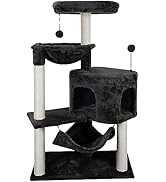 YUNIQUE Newest Cat Tree with Cat Condo and Big Hammock, Darkgrey