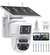 INQMQEGA 4G Solar Security Camera 3K Three Lenses 15X Zoom Outdoor Wireless Camera,PIR Human Moti...