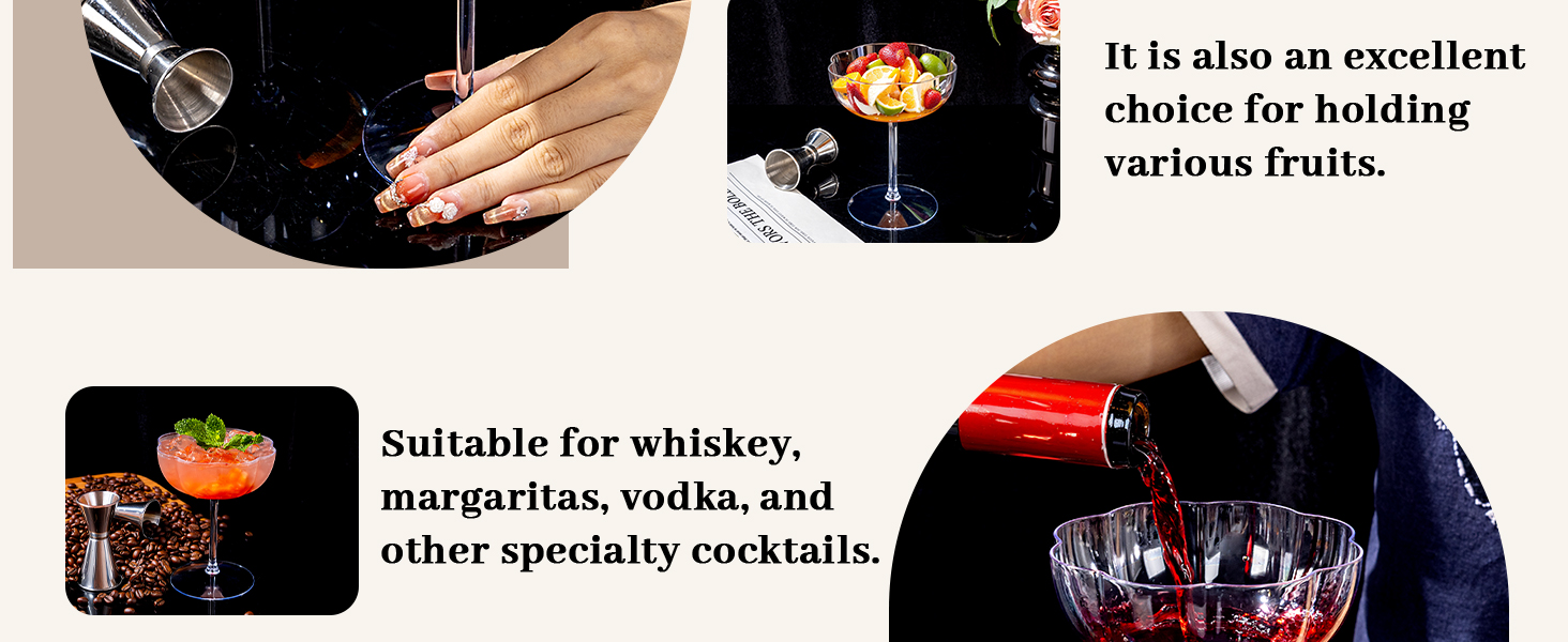 plastic coupe glasses