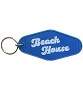 Jgrprlq Beach House Keychain Blue Beach House Motel Key Ring New Home Key Chain for Women
