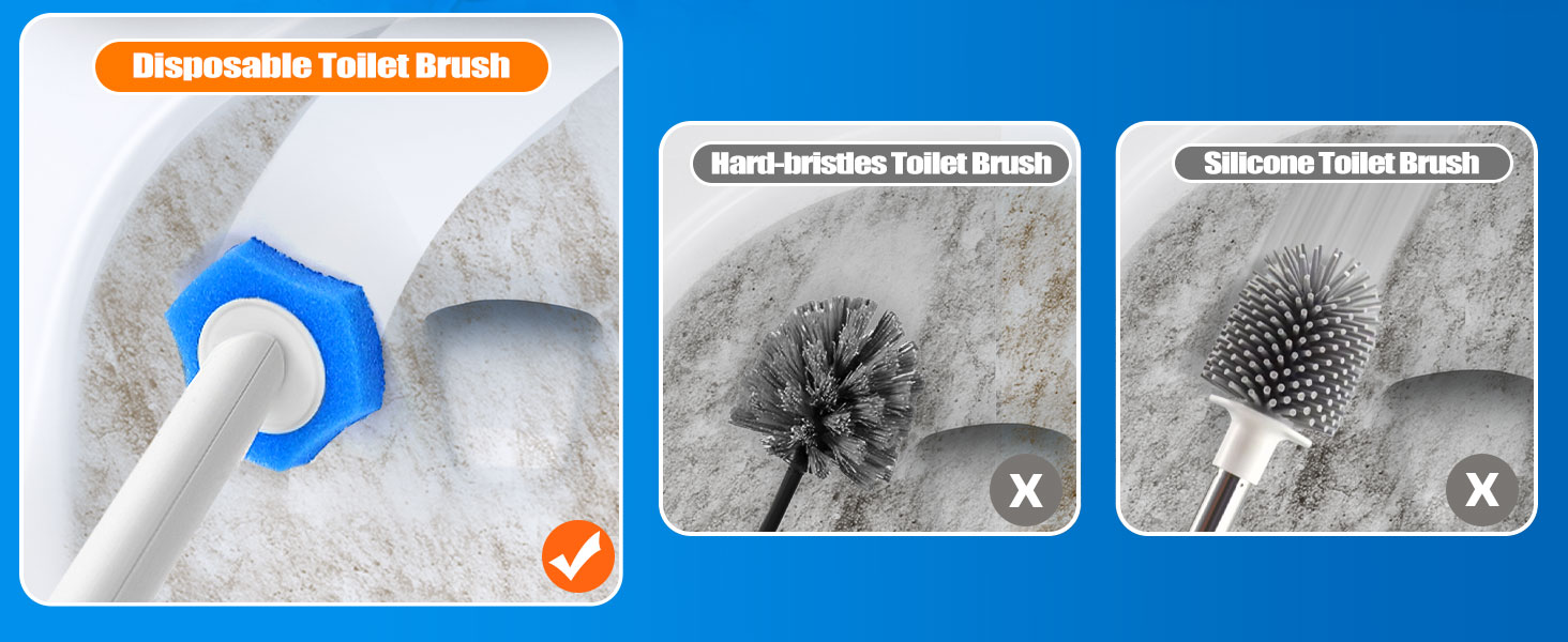 Hard-bristles Toilet Brush Disposable Toilet Brush Silicone Toilet Brush