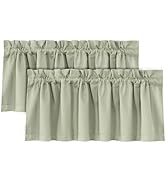 H.VERSAILTEX 100% Blackout Curtain Valances for Kitchen Windows/Bathroom/Living Room/Bedroom Ther...