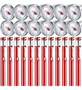 Xuhal 12 Pcs Stainless Steel Kitchen Thermometer with 5 Inch Long Stem 1 Inch Dial Thermometer Mi...