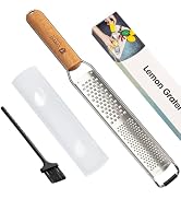 Lemon Zester, Lemon Zester Wooden Handle with 304 Stainless Steel Blade - Multi-Purpose Grater fo...