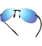 MIRYEA Rimless Polarized Sport Sunglasses for Men Women UV400 Protection Driving Fishing Cycling ...