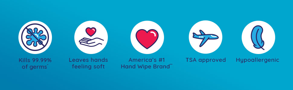 Wet Ones Antibacterial Hand Wipes clean hands tropical splash scent on the go